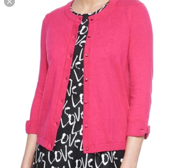 Kate Spade Pink Bow Cardigan 
